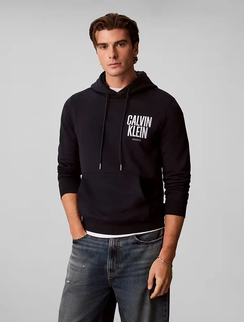 Hoodie com Estampado Traseiro - Marinho