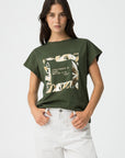 T-shirt com Estampado - Verde Tropa