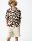 Camisa com Padrão - Castanho