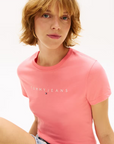 T-shirt com Logo - Rosa