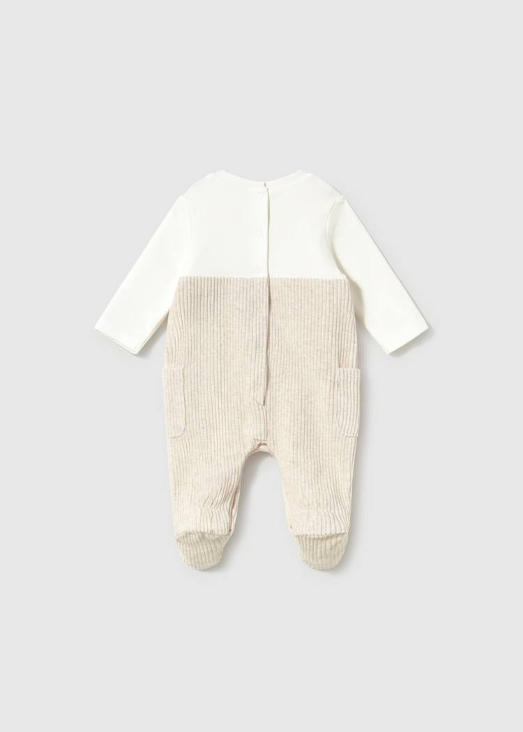 Babygrow com Pé - Bege