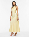 Vestido de Cetim - Amarelo