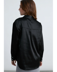 Camisa de Cetim - Preto