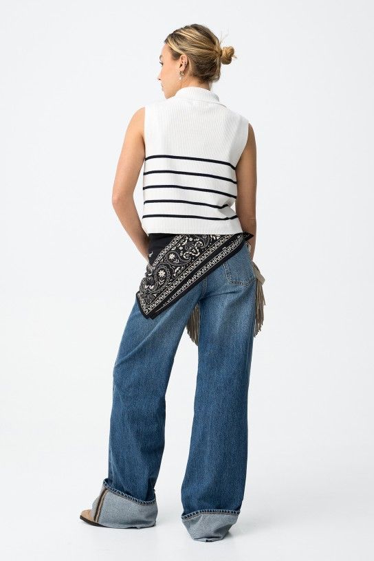 Calças de Ganga Kylie - Azul Médio