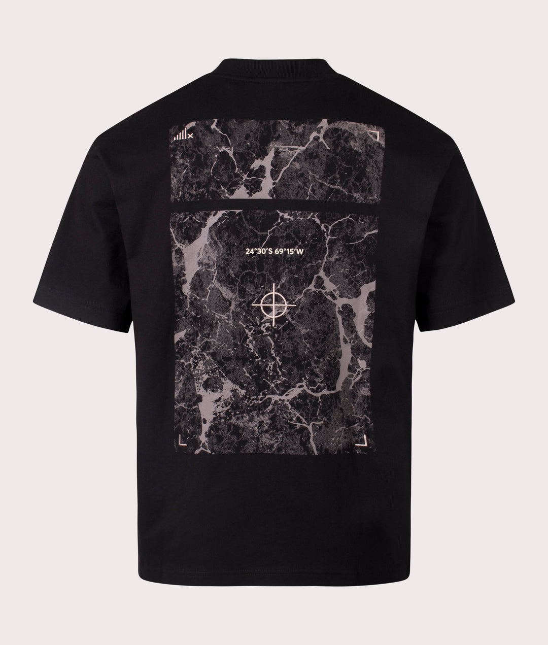 T-shirt com Estampado Traseiro - Preto