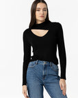 T-shirt Canelada Cut Out - Preto