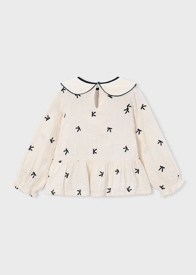 Blusa Bordada - Crú