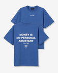 T-shirt com Estampado Traseiro - Azul Médio