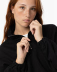 Sweatshirt com Fecho - Preto