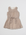 Vestido plissado com logo print MK - Bege