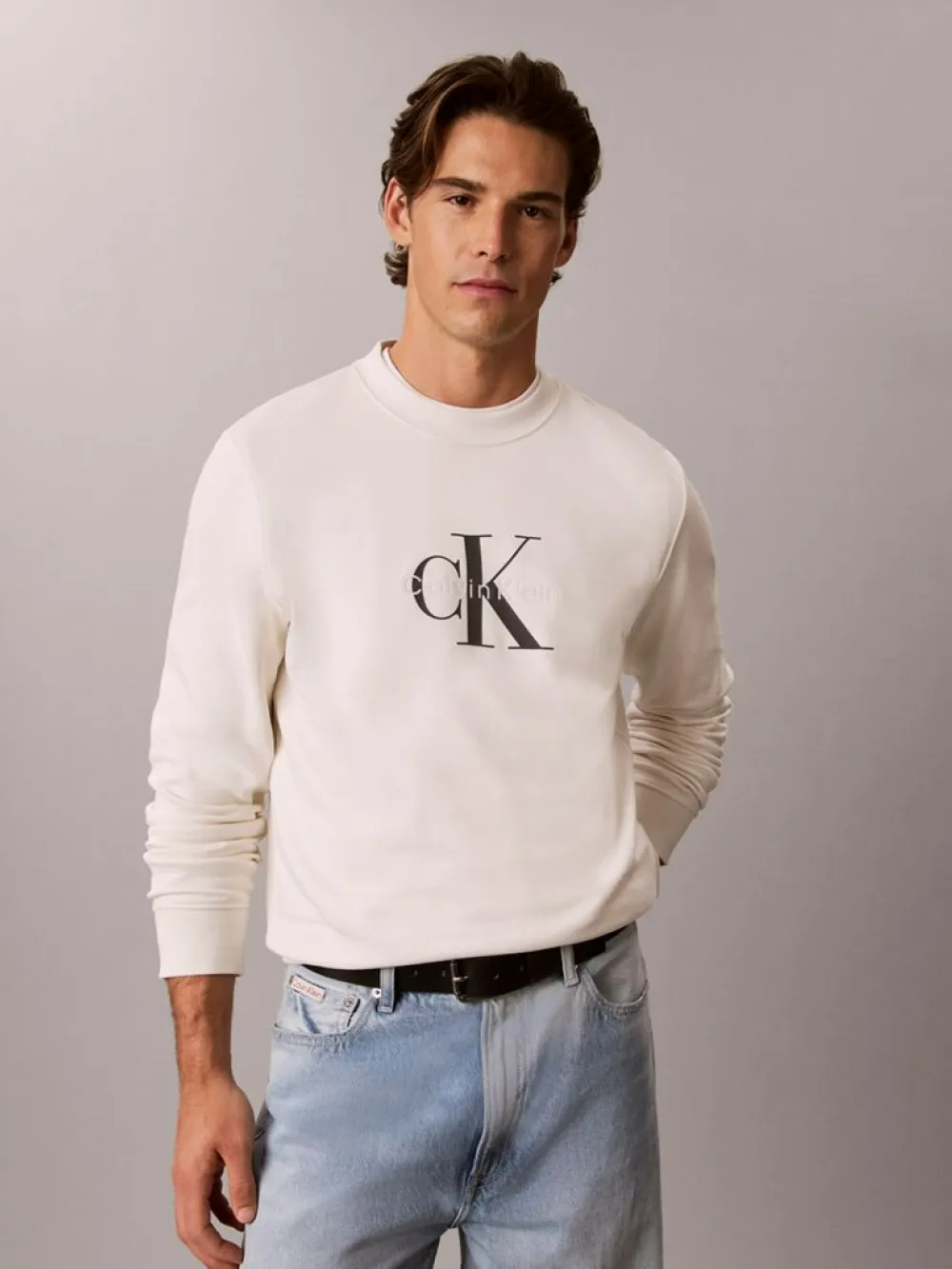 Sweat com Logo - Bege