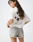 T-shirt com Estampado Traseiro - Branco