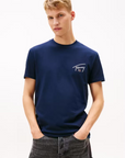 T-shirt com Estampado Traseiro - Marinho