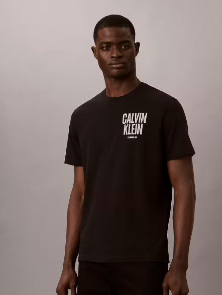 T-shirt com Estampado Traseiro - Preto