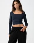 Top de Manga Comprida - Marinho