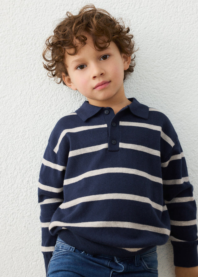 Polo de Manga Comprida - Marinho