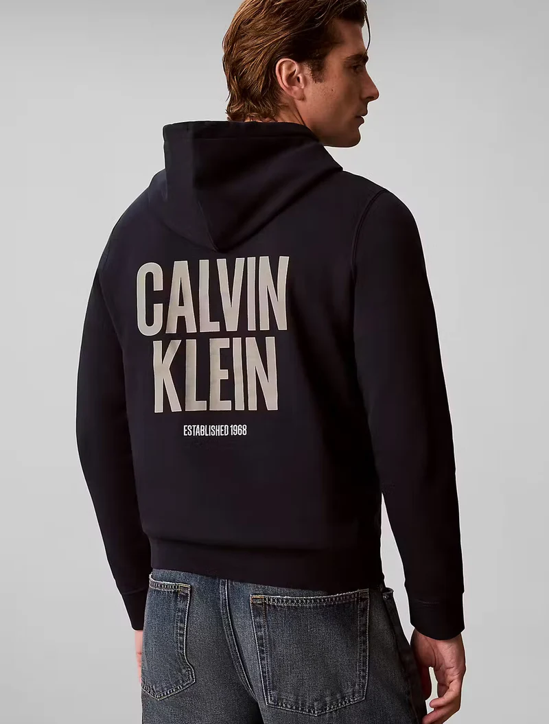 Hoodie com Estampado Traseiro - Marinho