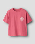 T-shirt com Bordado Traseiro - Rosa