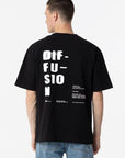 T-shirt com Estampado Traseiro - Preto