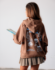 Hoodie com Estampado Traseiro - Castanho