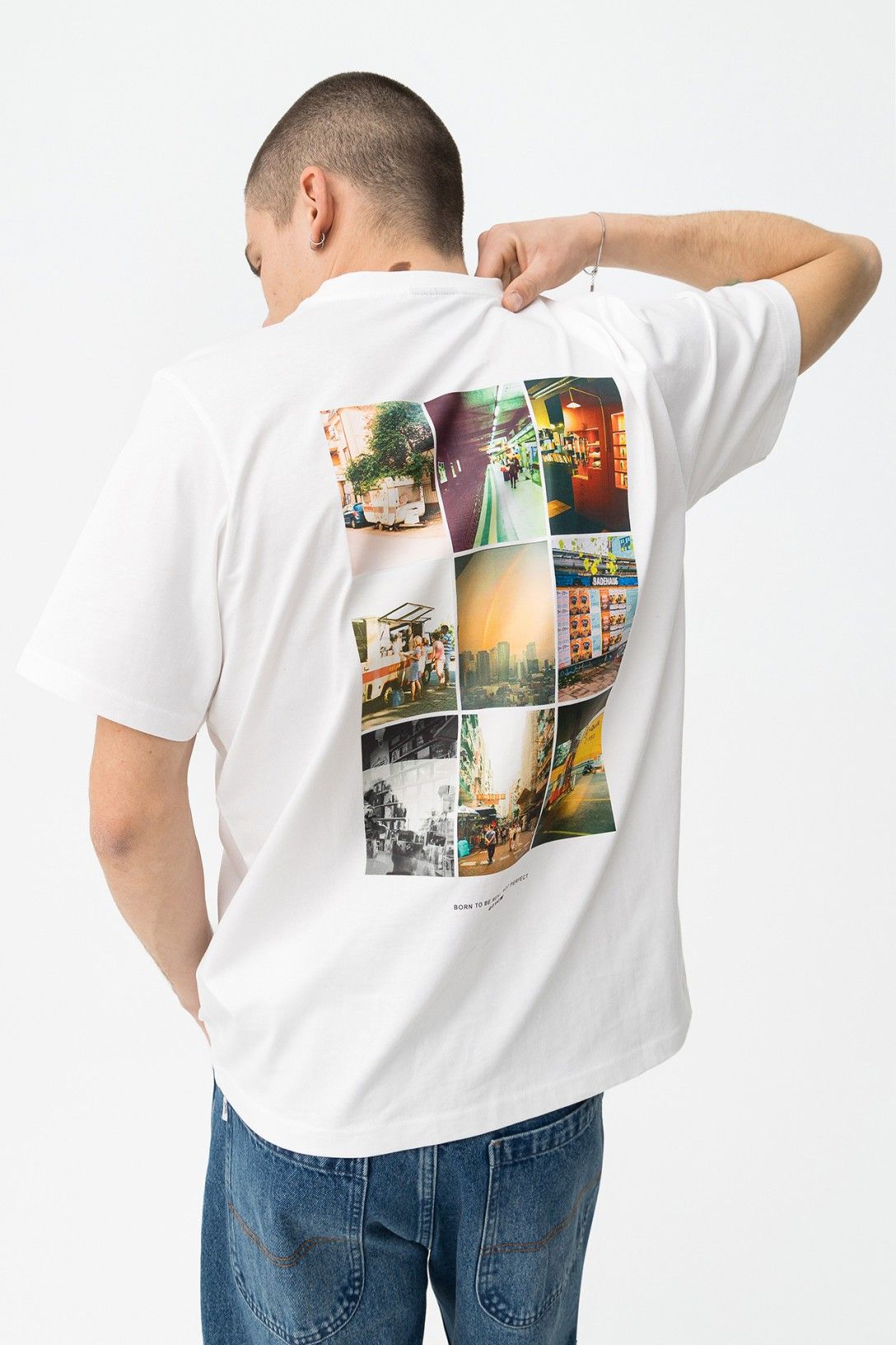 T-shirt com Estampado Traseiro - Branco