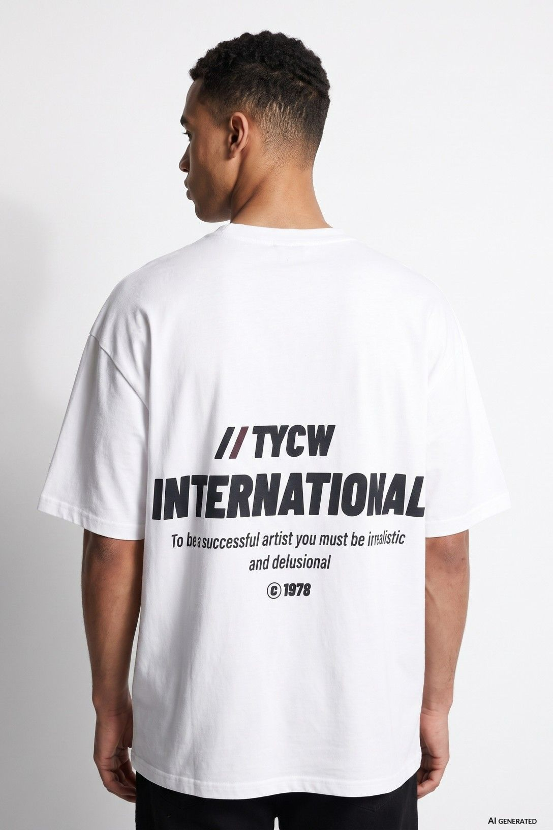 T-shirt com Estampado Traseiro - Branco
