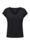 T-shirt com decote em V - Preto