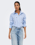 Camisa Bordada - Azul Claro
