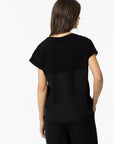 T-shirt Combinada - Preto