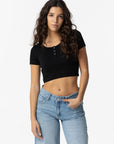 T-shirt Crop Top - Preto