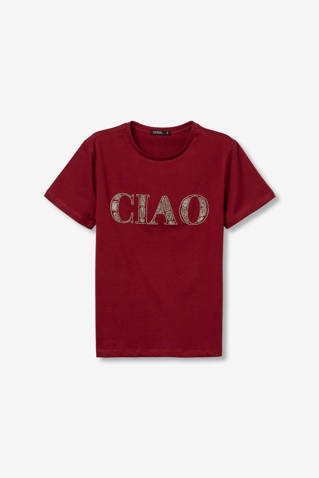 T-shirt com Aplicações - Vermelho