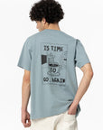 T-shirt com Estampado Traseiro - Azul Claro