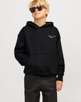 Hoodie com Estampado Traseiro - Preto