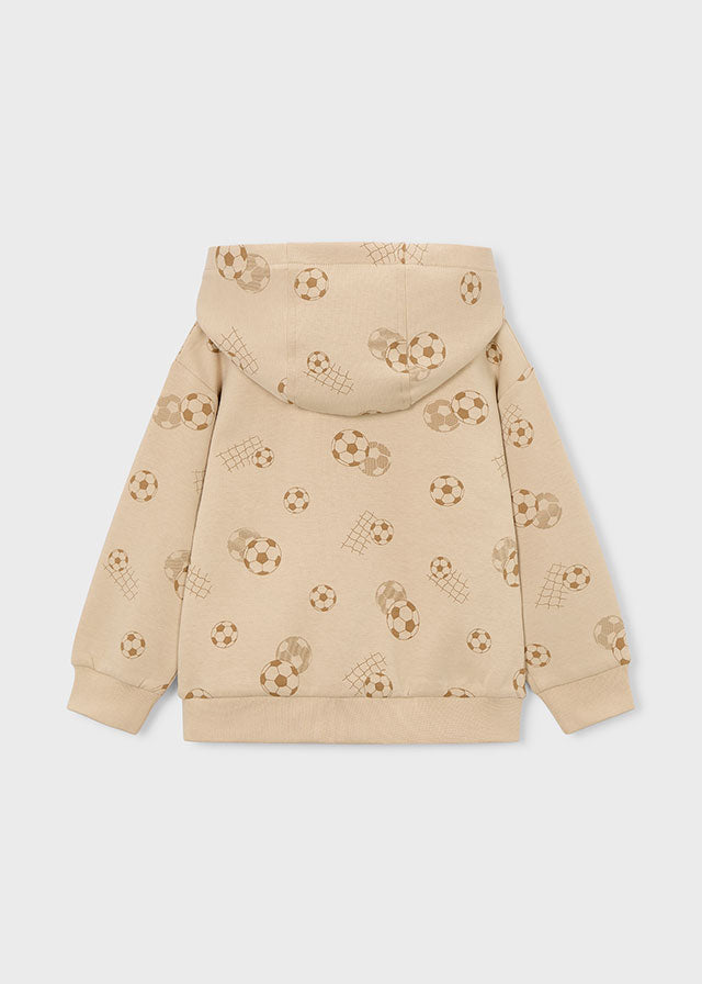Hoodie com Padrão - Bege