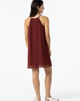 Vestido com Decote Halter - Bordo