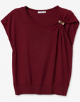T-shirt de Malha - Bordo