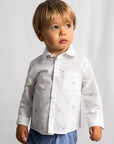 Camisa com Padrão - Azul Claro