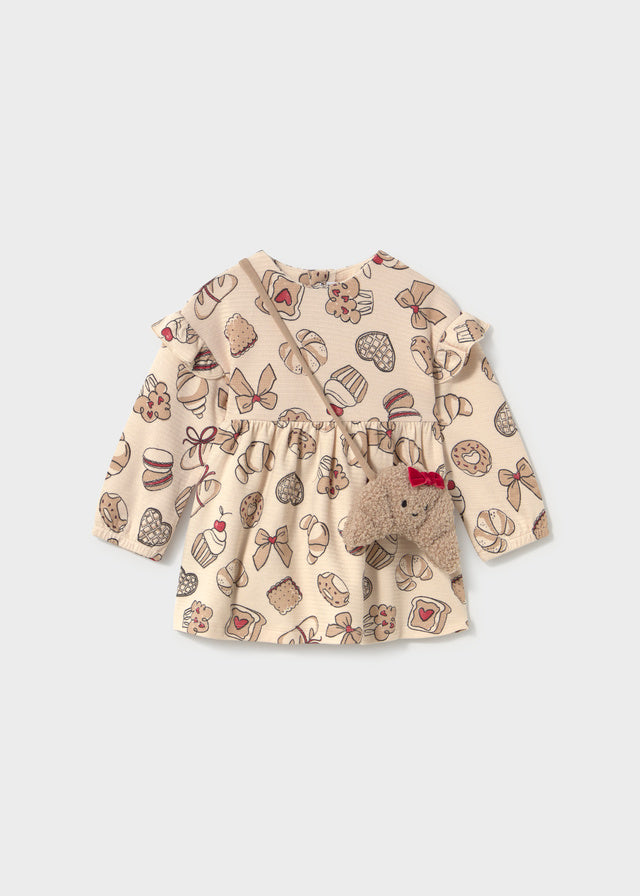 Dress with Handbag - Beige