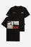 T-shirt com Estampado Traseiro - Preto