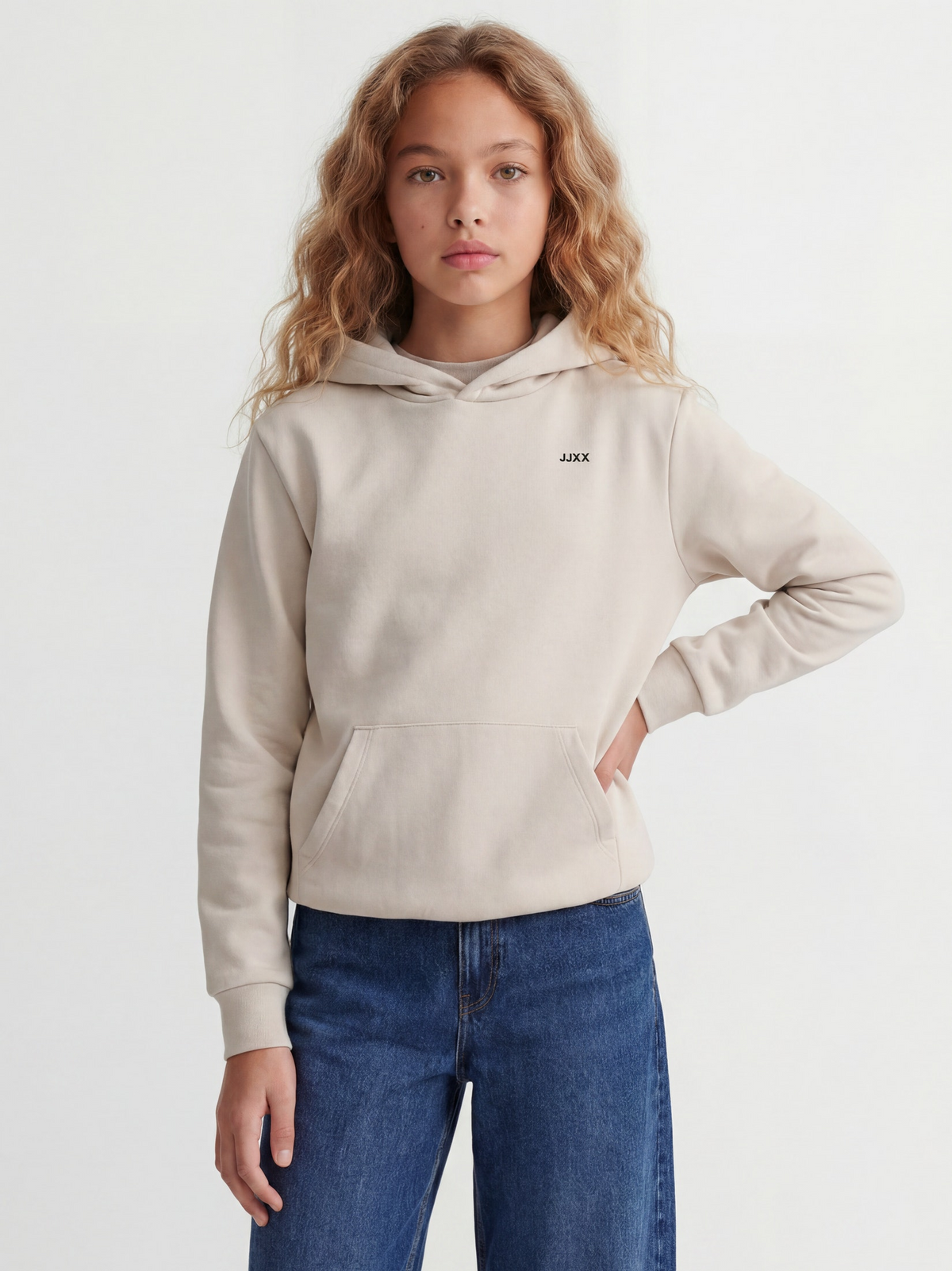 Hoodie com Logo - Bege