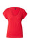 T-shirt com decote em V - Vermelho