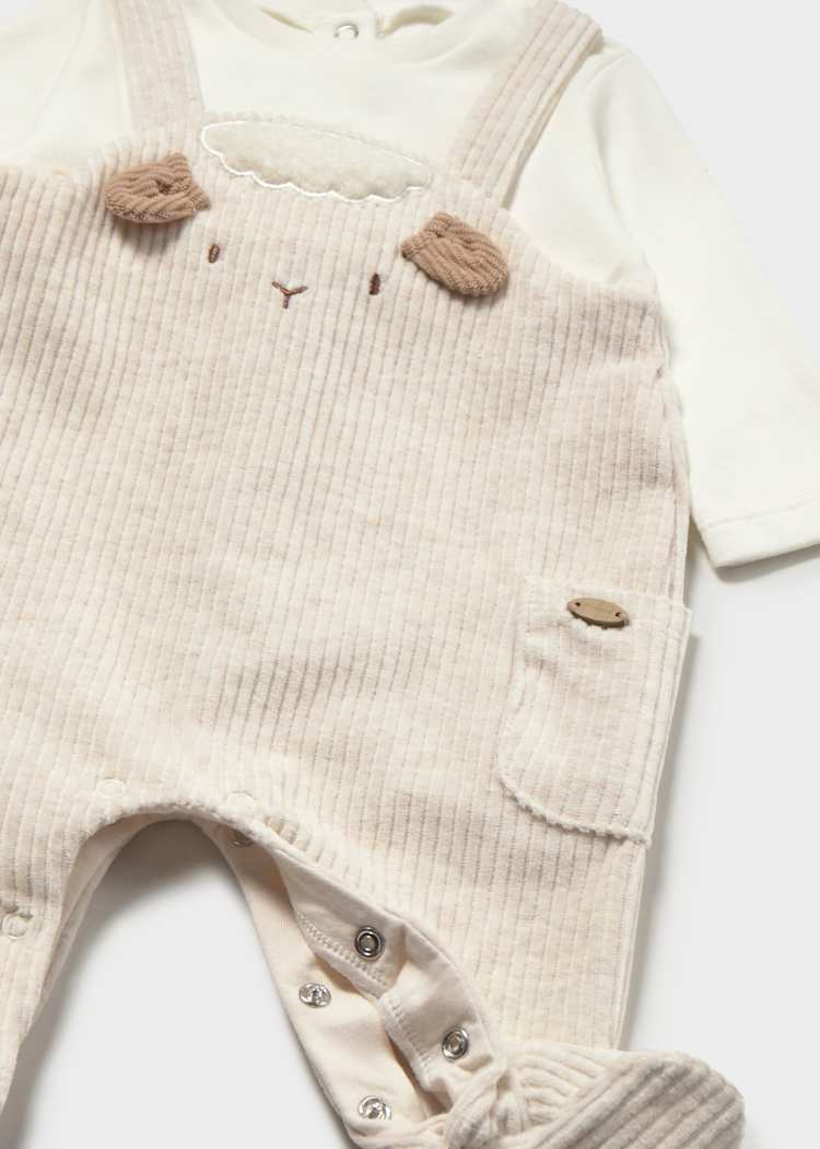 Babygrow com Pé - Bege