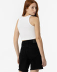 Top Cropped com Bordado Frontal - Branco