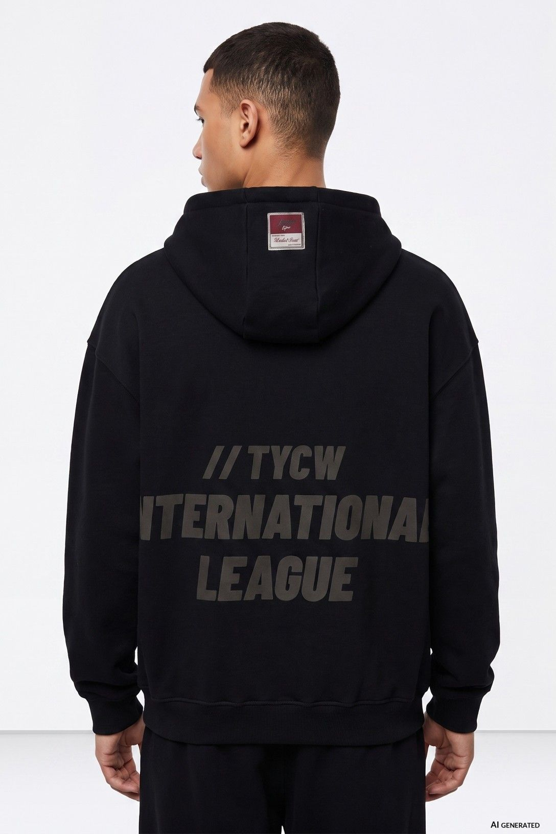 Hoodie com Estampado Traseiro - Marinho