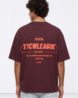 T-shirt com Estampado Traseiro - Bordo