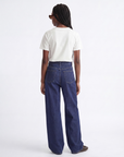 Calças de Ganga Wide Leg - Azul Escuro