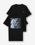 T-shirt com Estampado Traseiro - Preto