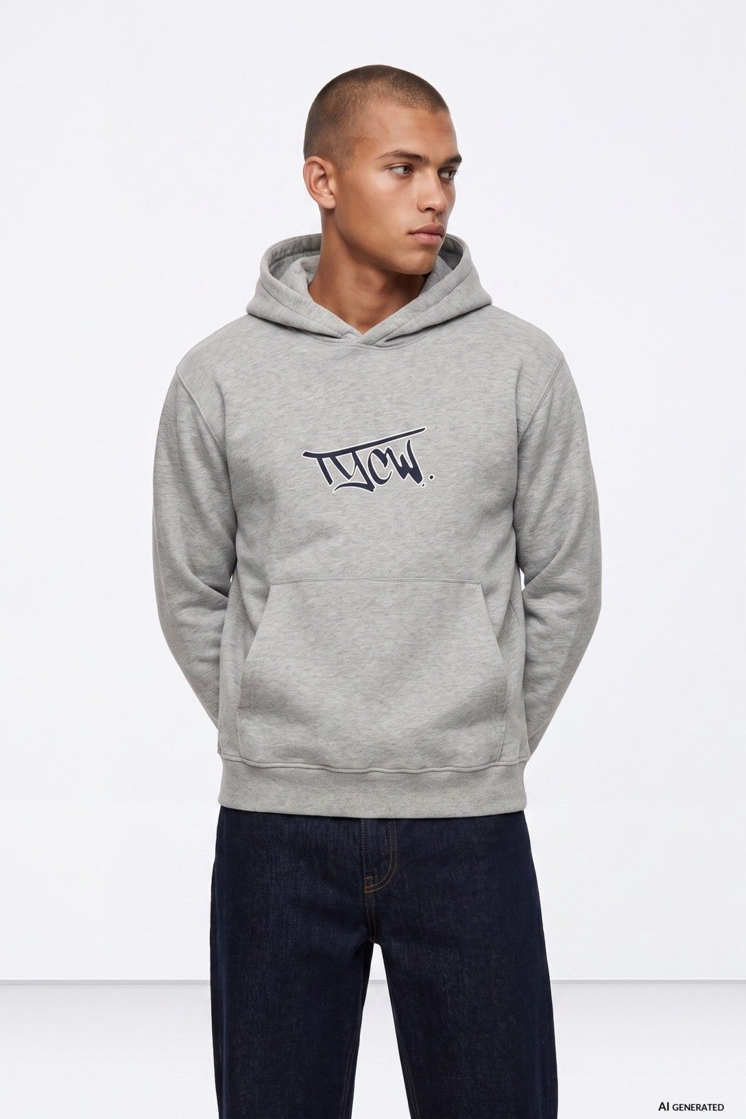 Hoodie Bordada - Cinza