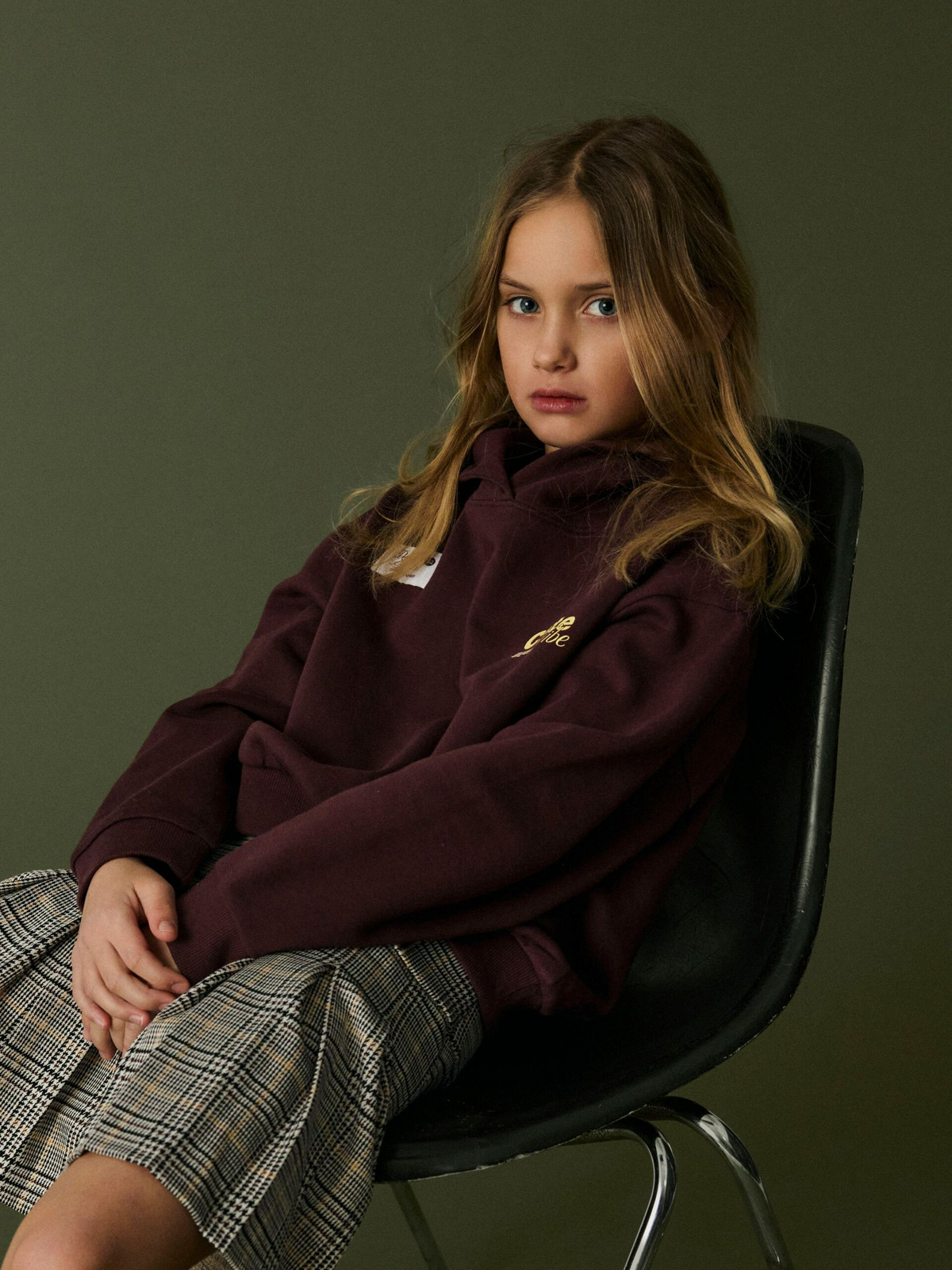 Hoodie com Estampado Traseiro - Bordo