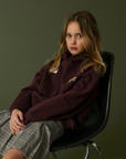 Hoodie com Estampado Traseiro - Bordo